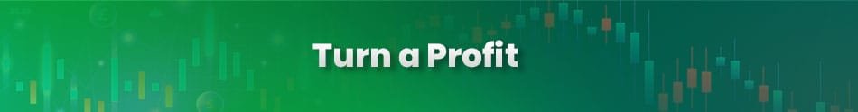 Turn a Profit banner with green background and candlestick chart overlay, symbolizing market analysis.